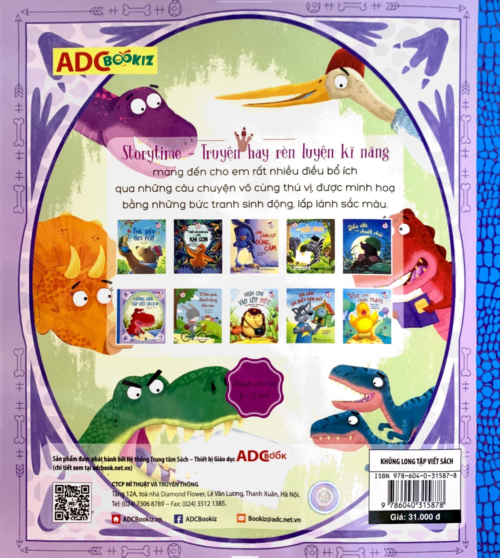 storytime - truyện hay rèn luyện kĩ năng - khủng long tập viết sách