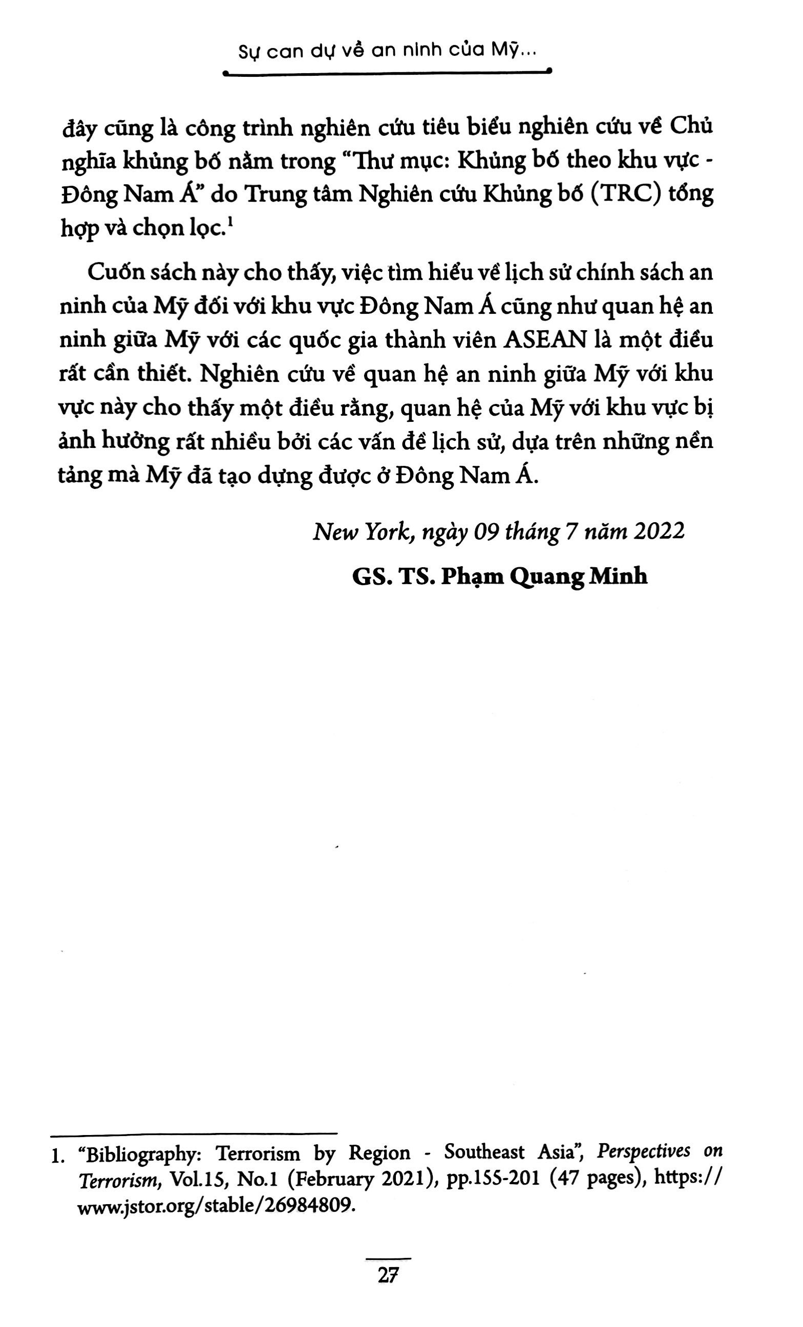 sự can dự an ninh của mỹ với đông nam á dưới thời chính quyền bill clinton và george w.bush