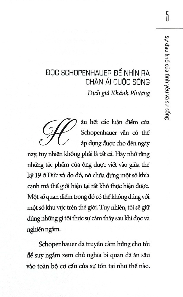 sự đau khổ của tình yêu và sự sống