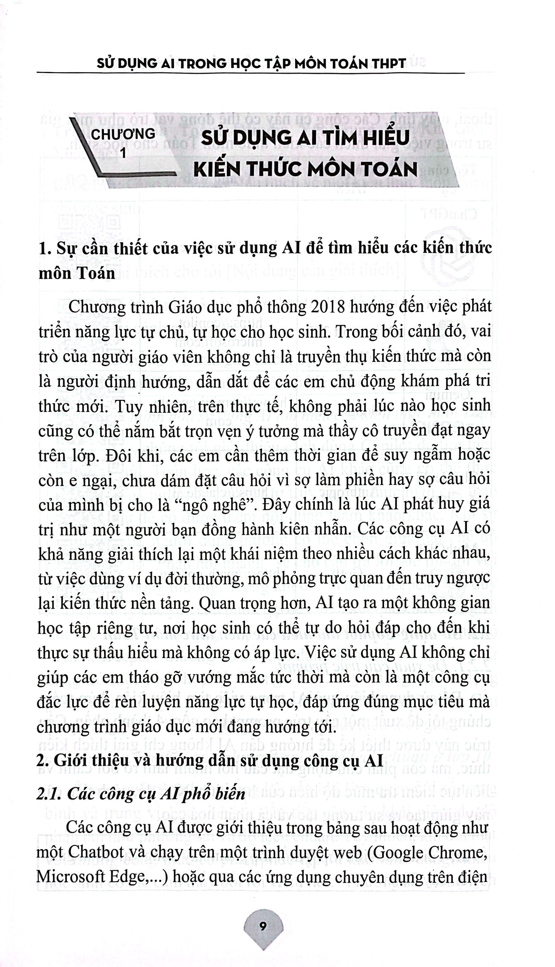 Sử Dụng AI Trong Học Tập Môn Toán Trung Học Phổ Thông