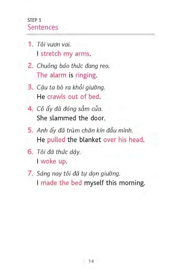 sử dụng tiếng anh trong sinh hoạt thường ngày từ sáng đến tối