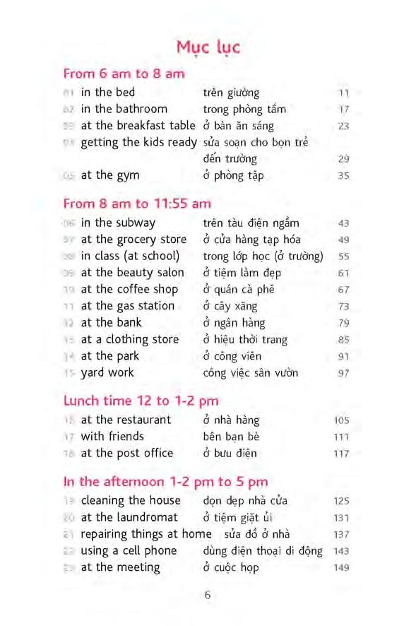 sử dụng tiếng anh trong sinh hoạt thường ngày từ sáng đến tối