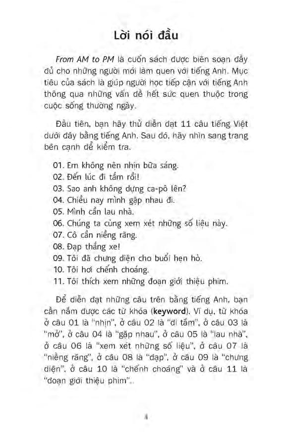 sử dụng tiếng anh trong sinh hoạt thường ngày từ sáng đến tối