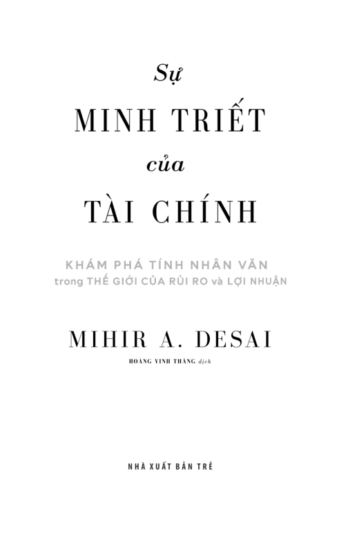 sự minh triết của tài chính - khám phá tính nhân văn trong thế giới của rủi ro và lợi nhuận