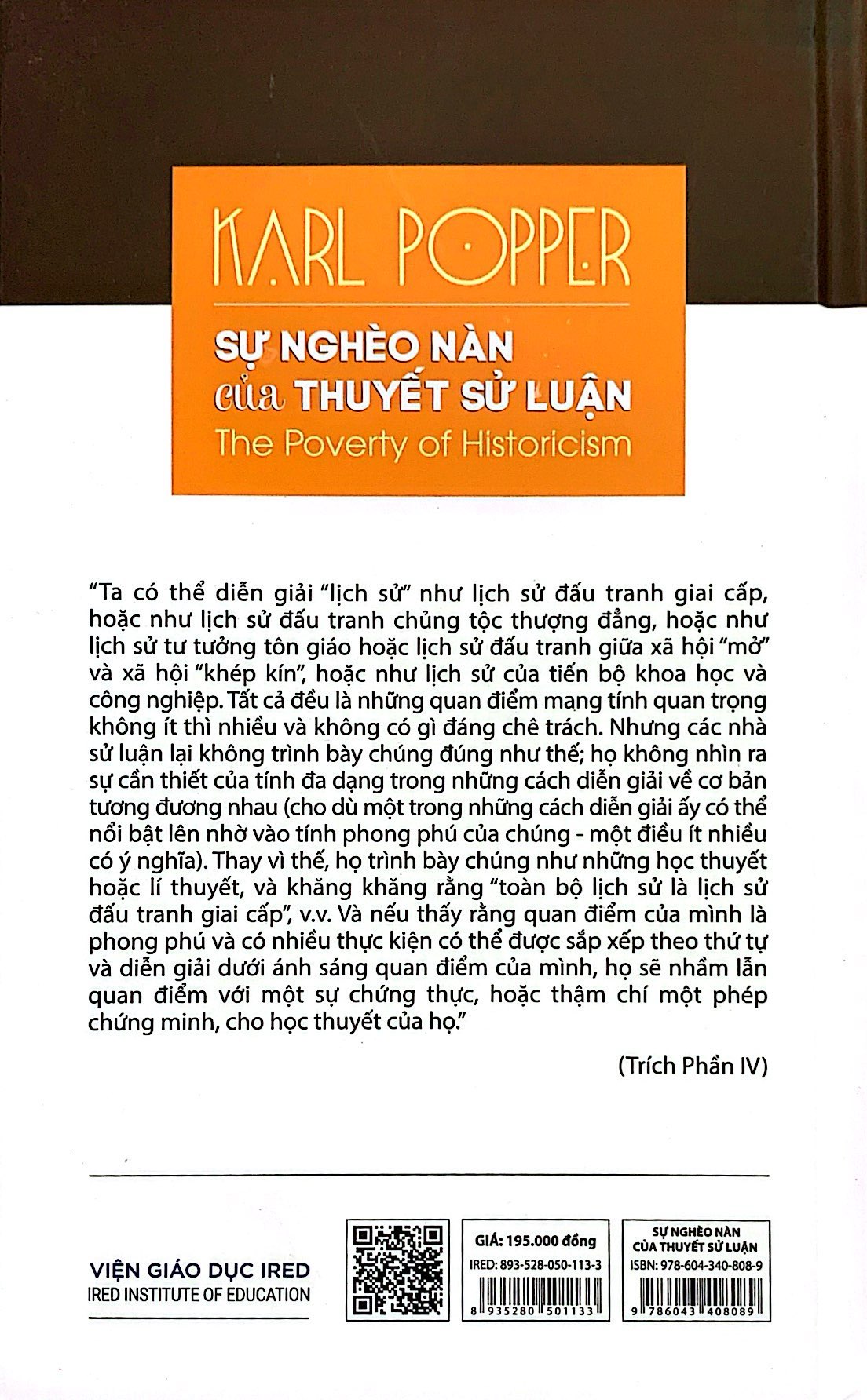 sự nghèo nàn của thuyết sử luận - the poverty of historicism
