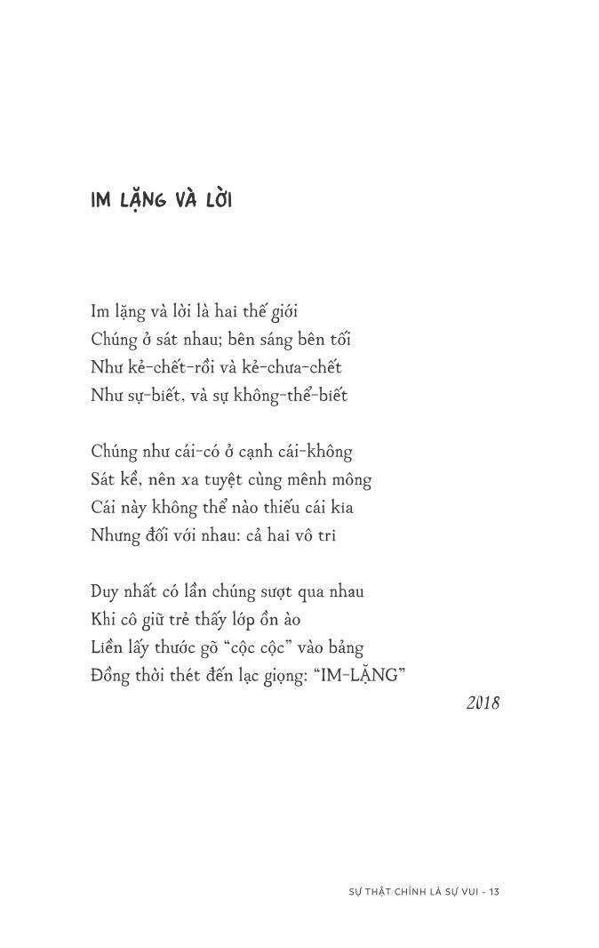 sự thật chính là sự vui - thơ