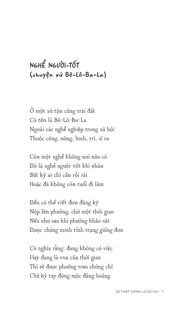 sự thật chính là sự vui - thơ