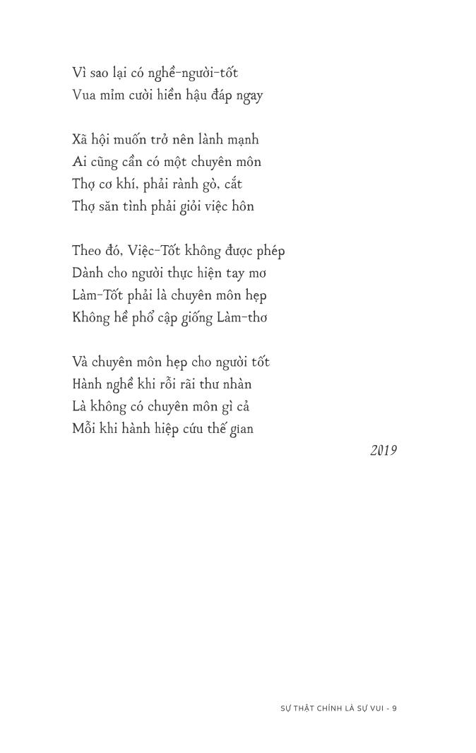 sự thật chính là sự vui - thơ