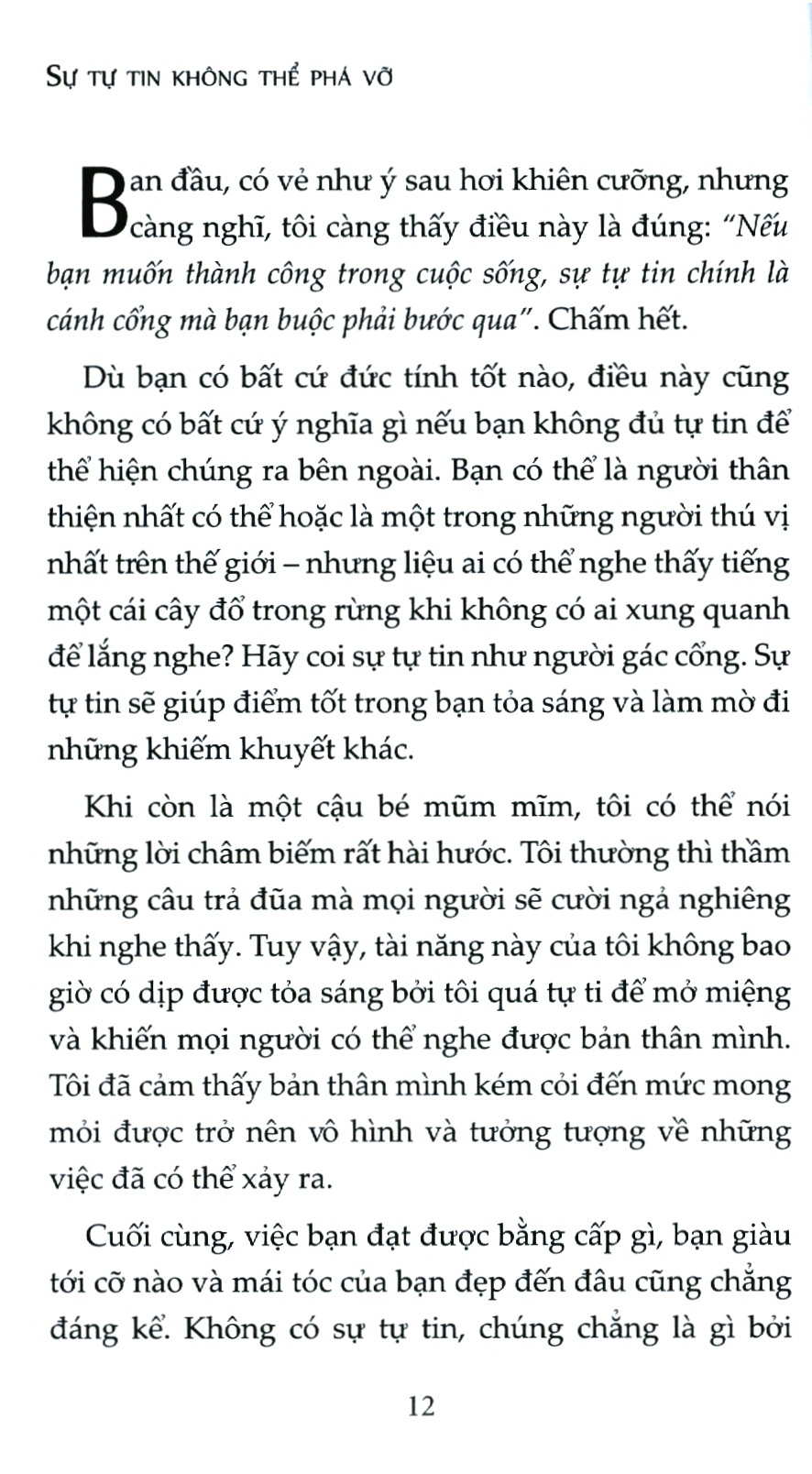 sự tự tin không thể phá vỡ