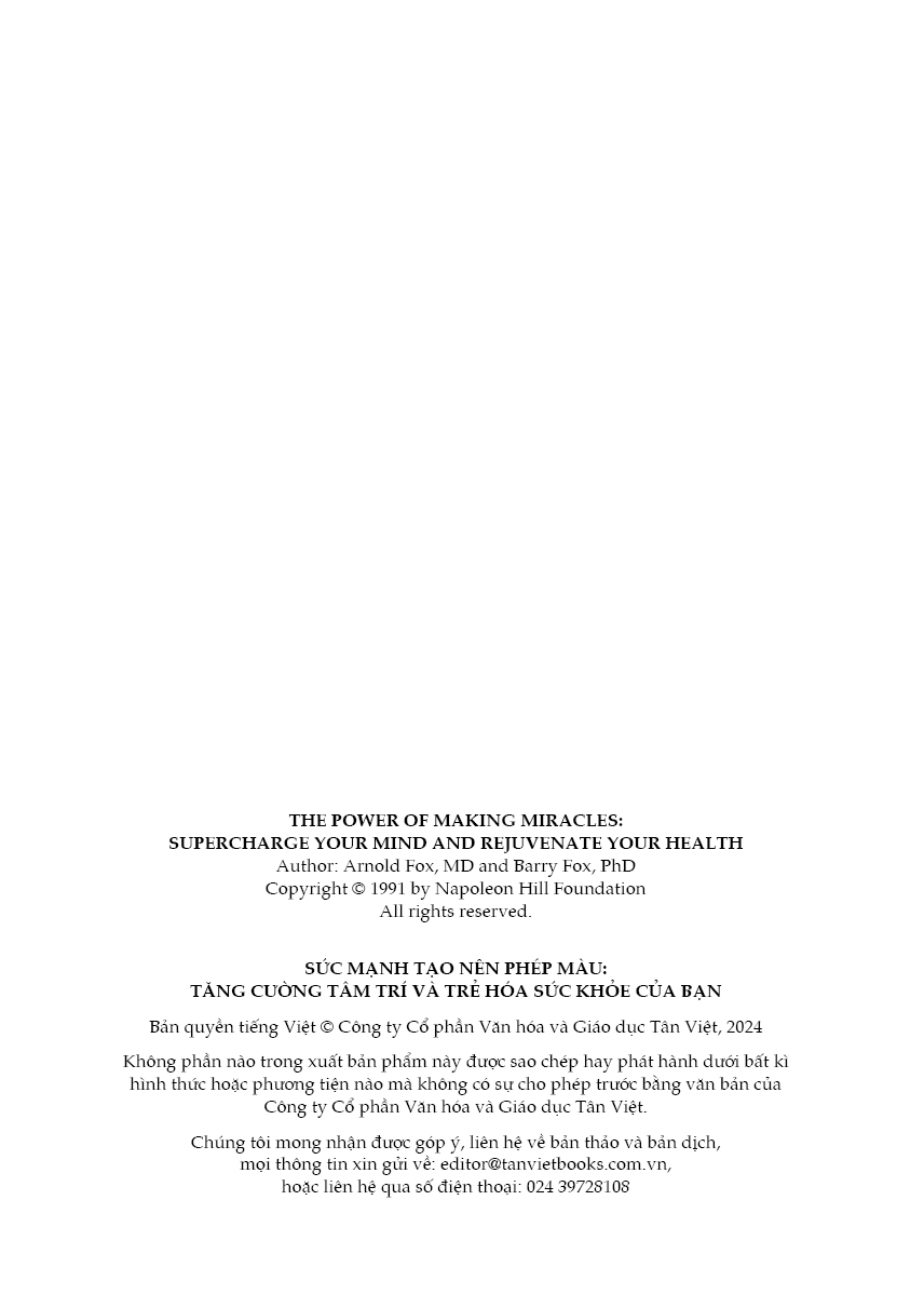 sức mạnh tạo nên phép màu - tăng cường tâm trí và trẻ hóa sức khỏe của bạn