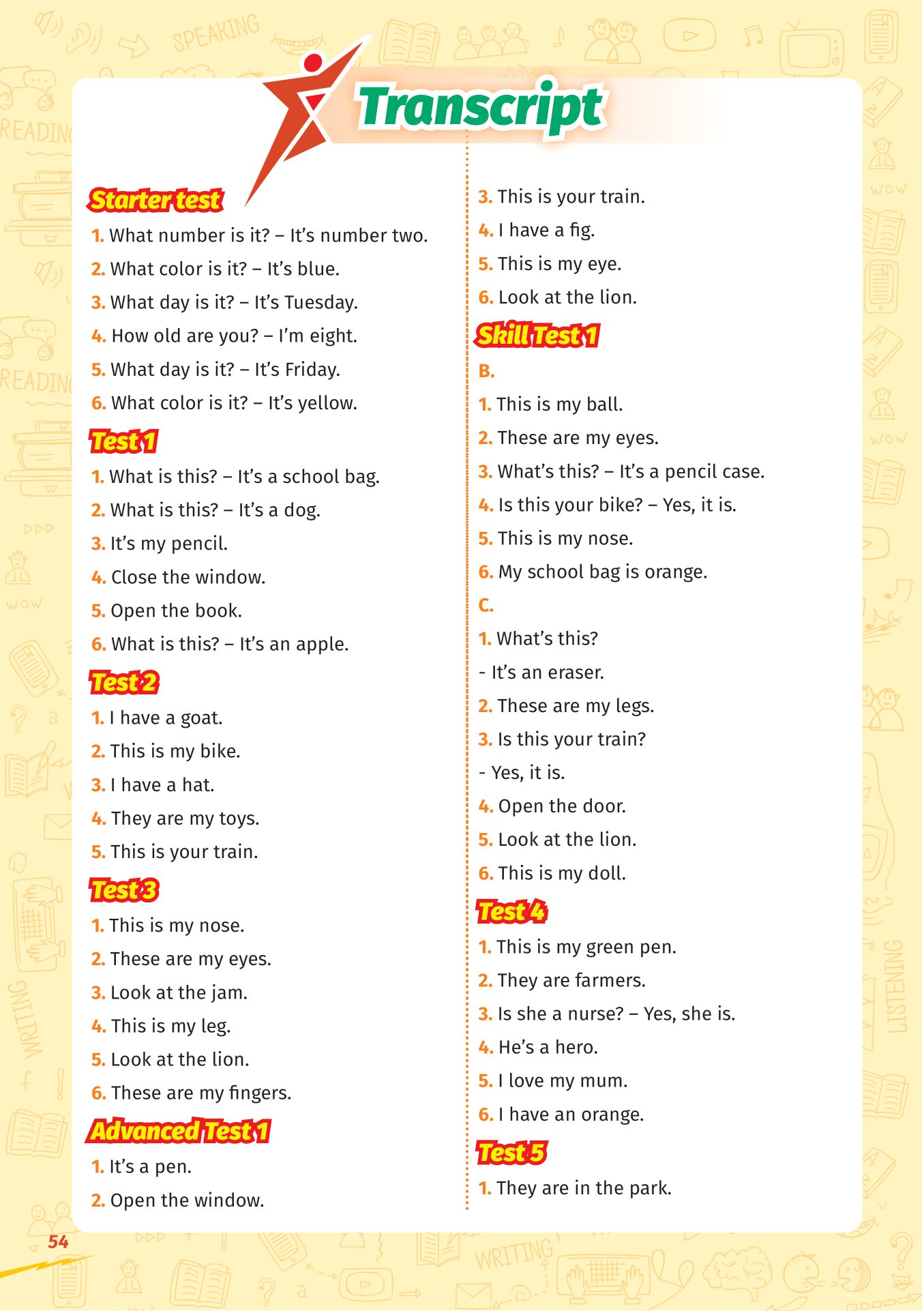 super test - đề kiểm tra nhanh tiếng anh cho học sinh lớp 2