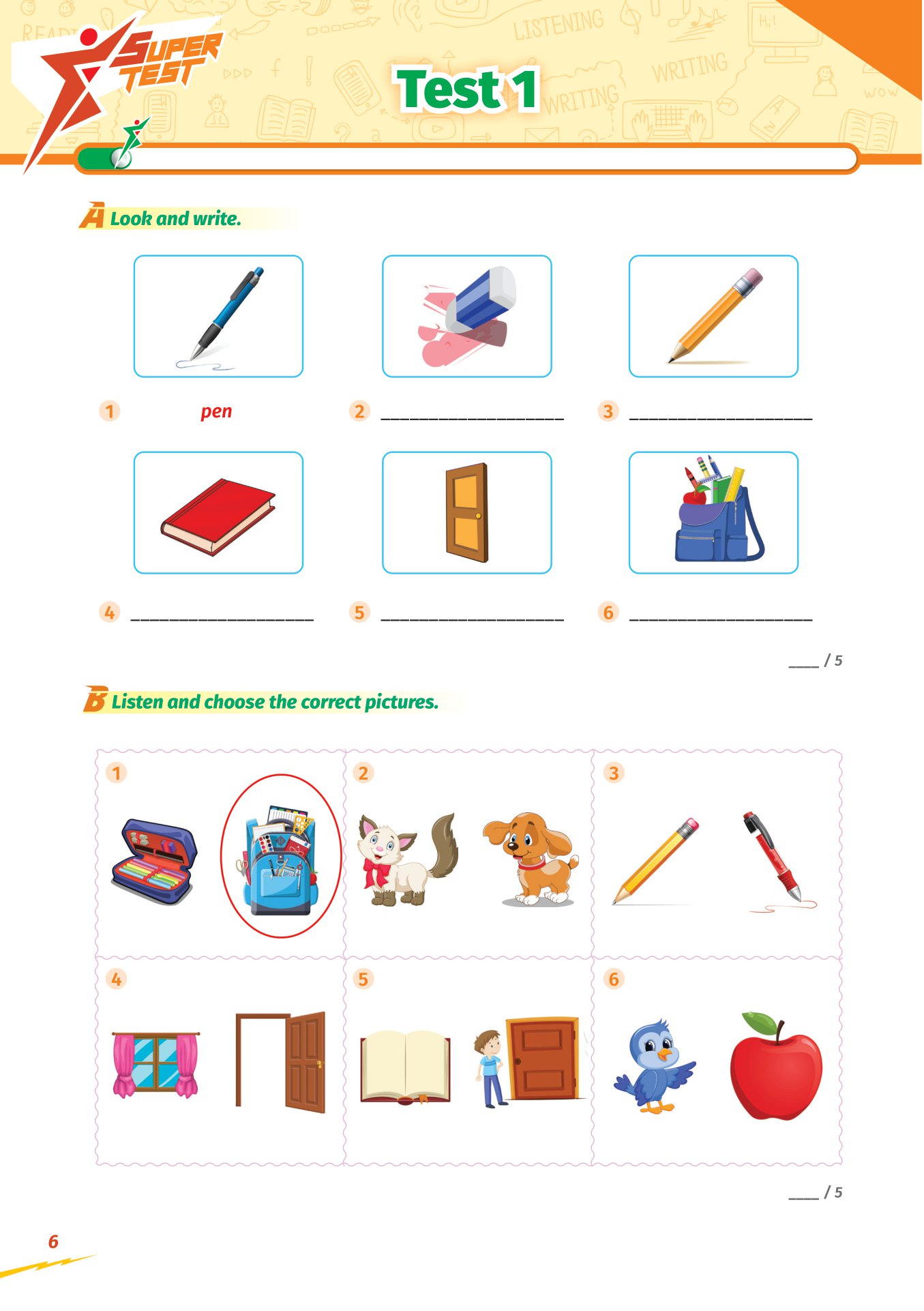 super test - đề kiểm tra nhanh tiếng anh cho học sinh lớp 2