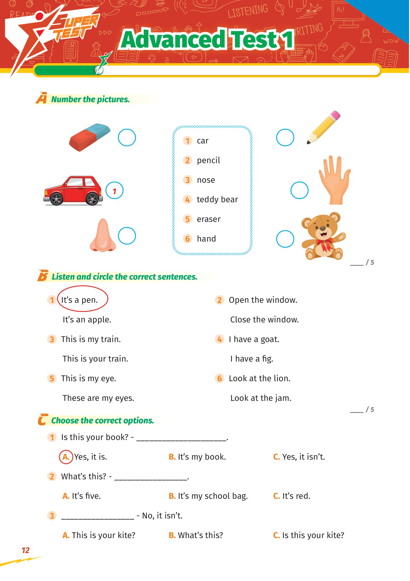 super test - đề kiểm tra nhanh tiếng anh cho học sinh lớp 2