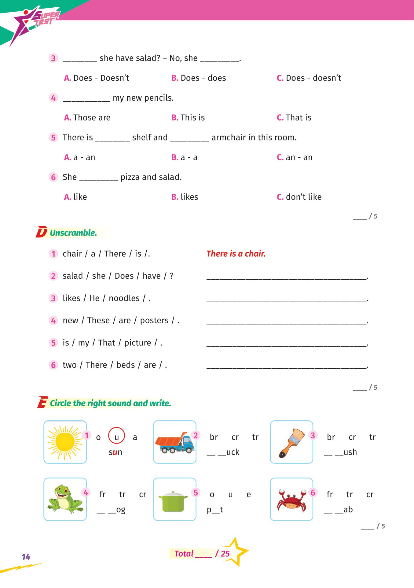 super test - đề kiểm tra nhanh tiếng anh cho học sinh lớp 3