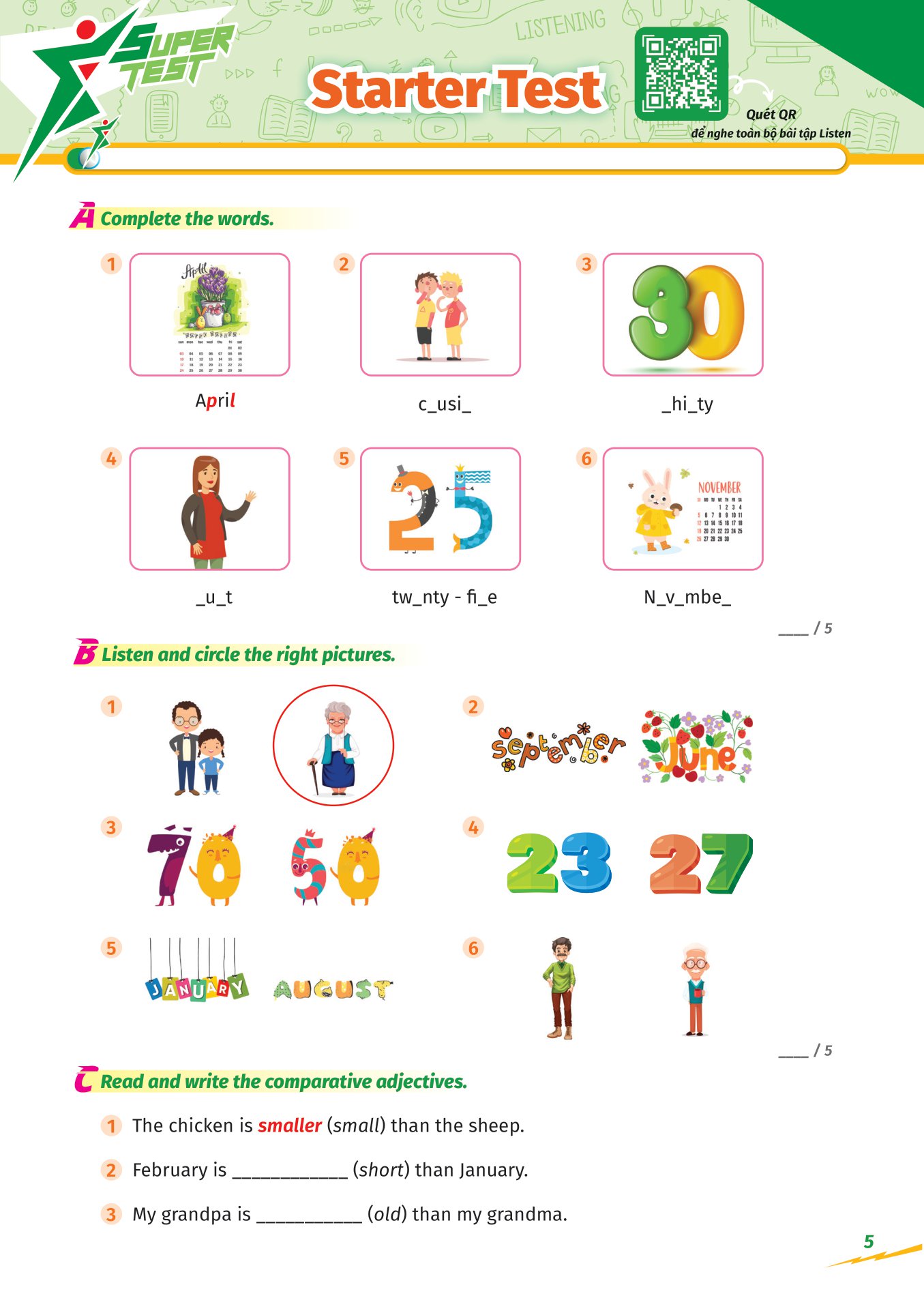 super test - đề kiểm tra nhanh tiếng anh cho học sinh lớp 4