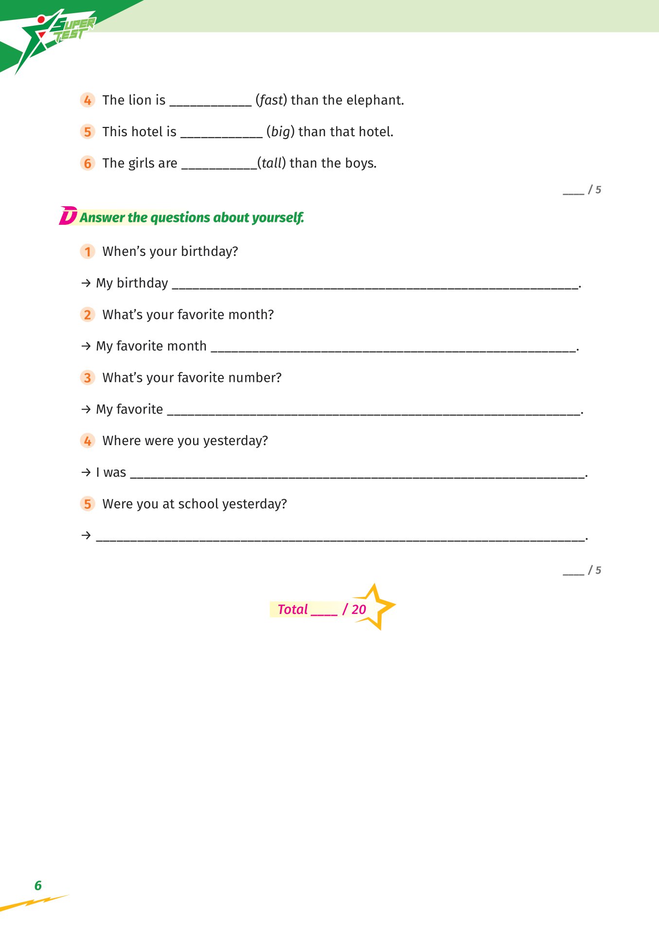 super test - đề kiểm tra nhanh tiếng anh cho học sinh lớp 4