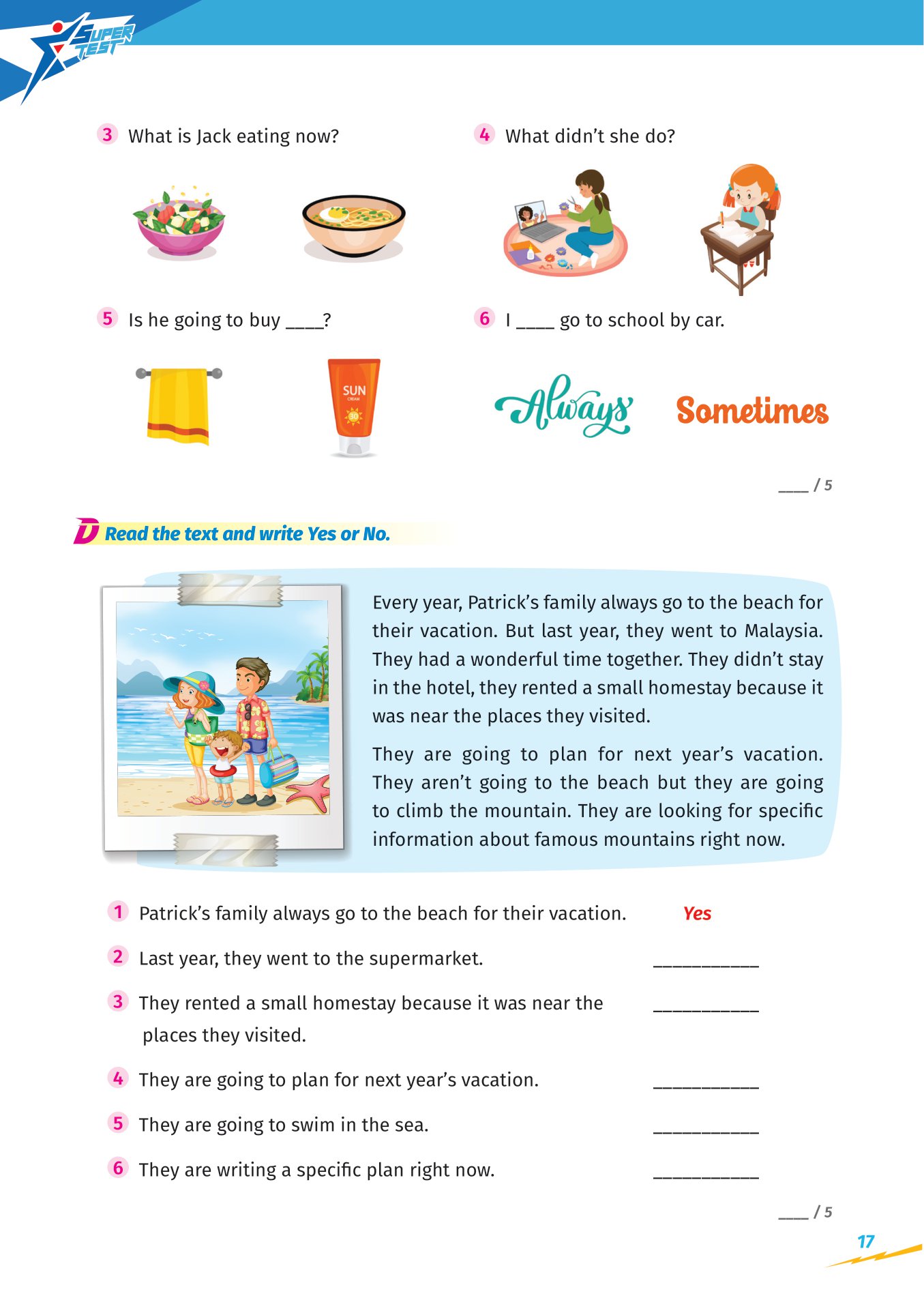 super test - đề kiểm tra nhanh tiếng anh cho học sinh lớp 5