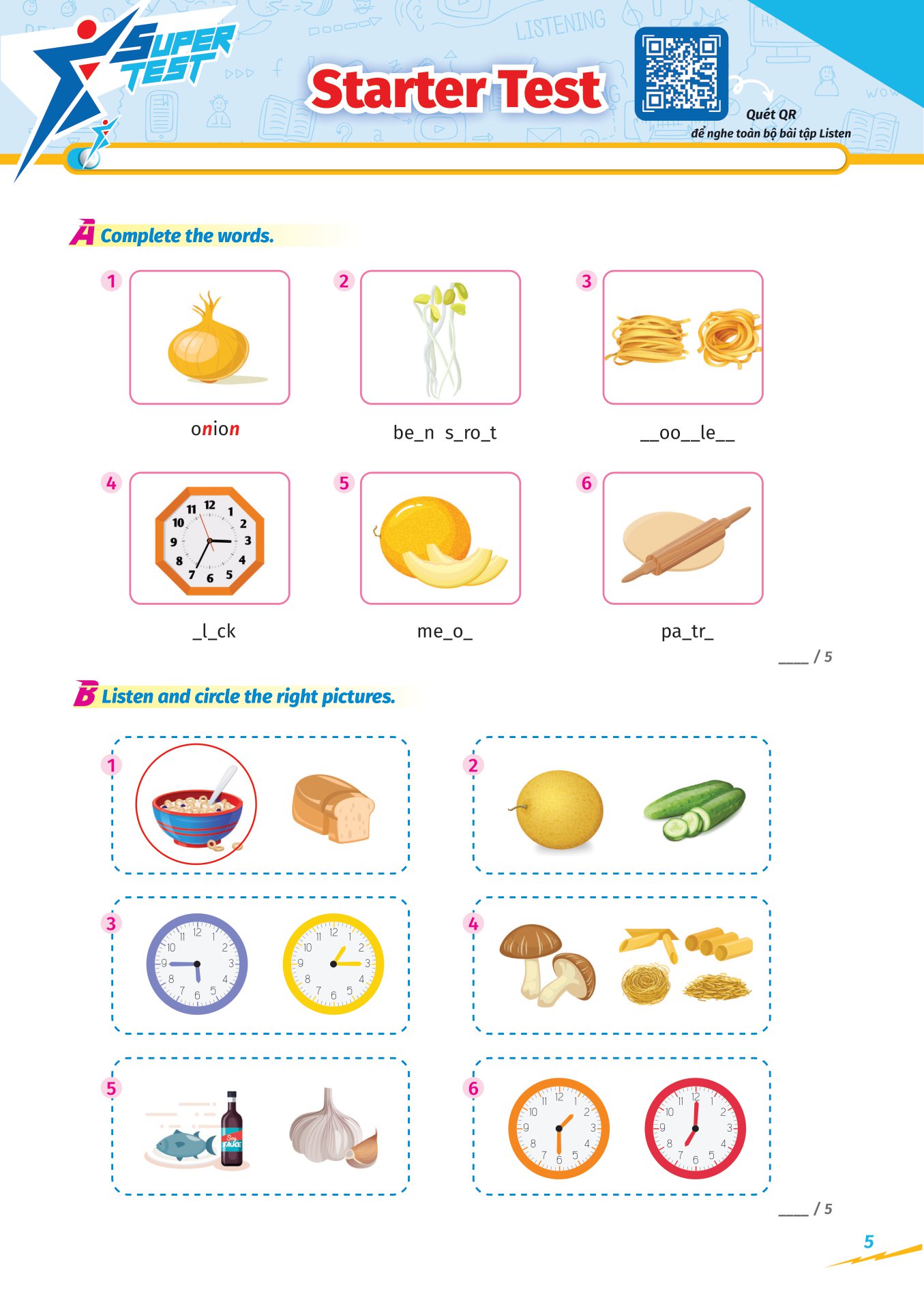 super test - đề kiểm tra nhanh tiếng anh cho học sinh lớp 5