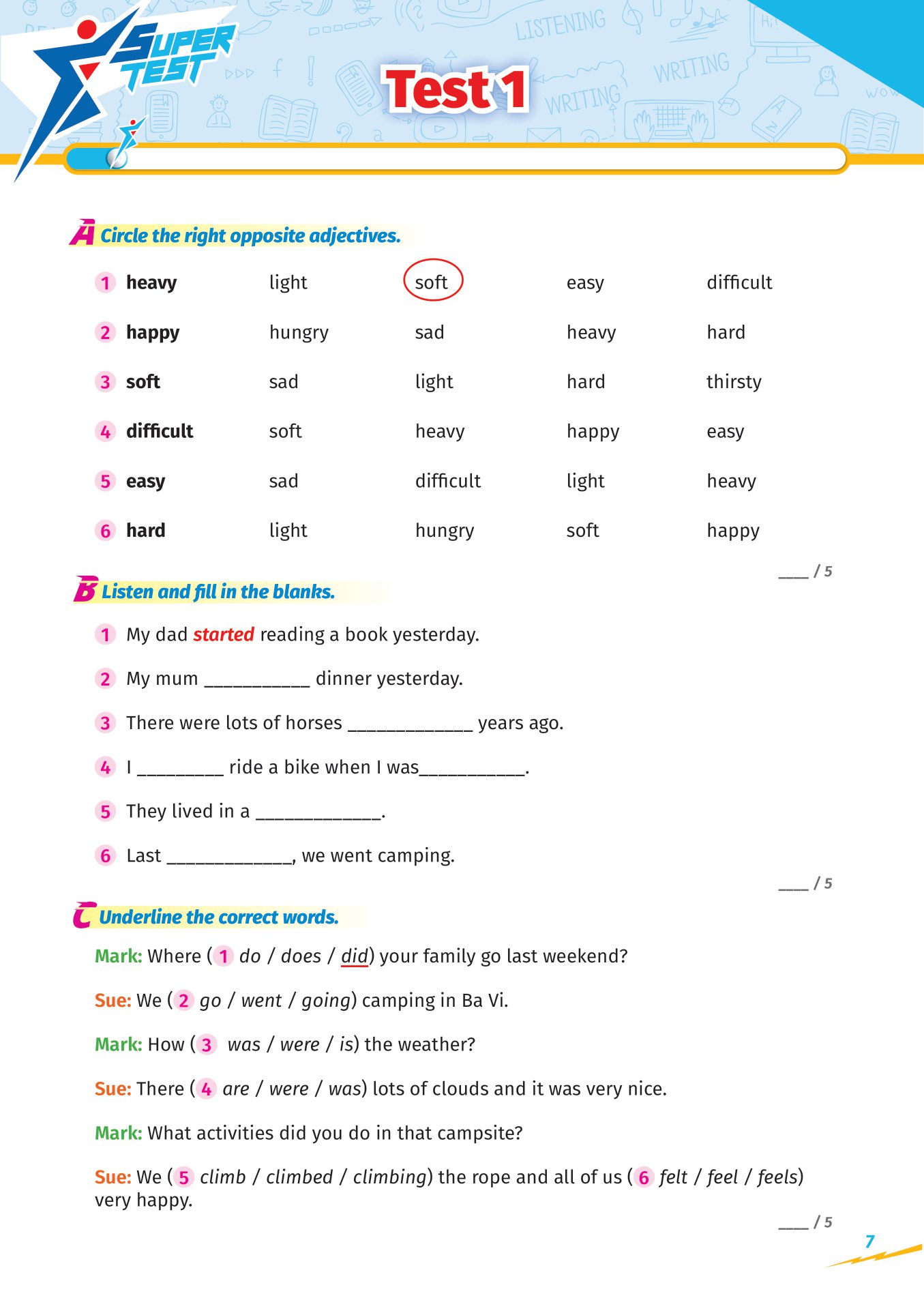 super test - đề kiểm tra nhanh tiếng anh cho học sinh lớp 5