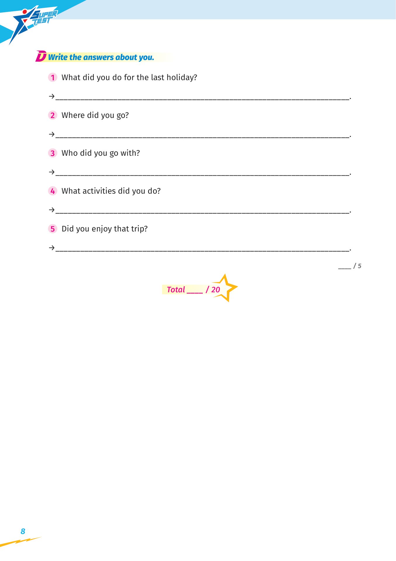 super test - đề kiểm tra nhanh tiếng anh cho học sinh lớp 5