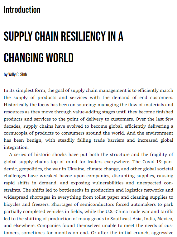 supply chain (hbr insights)