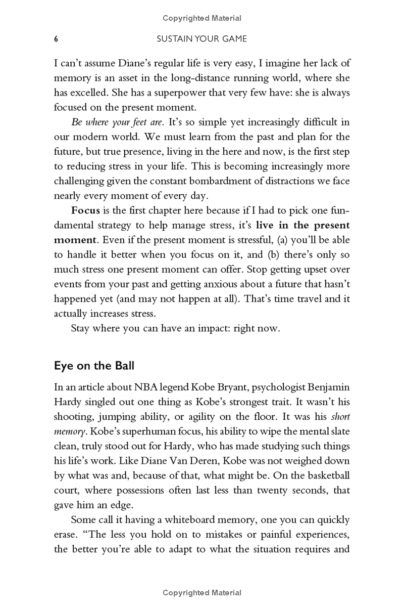 sustain your game: high performance keys to manage stress, avoid stagnation, and beat burnout