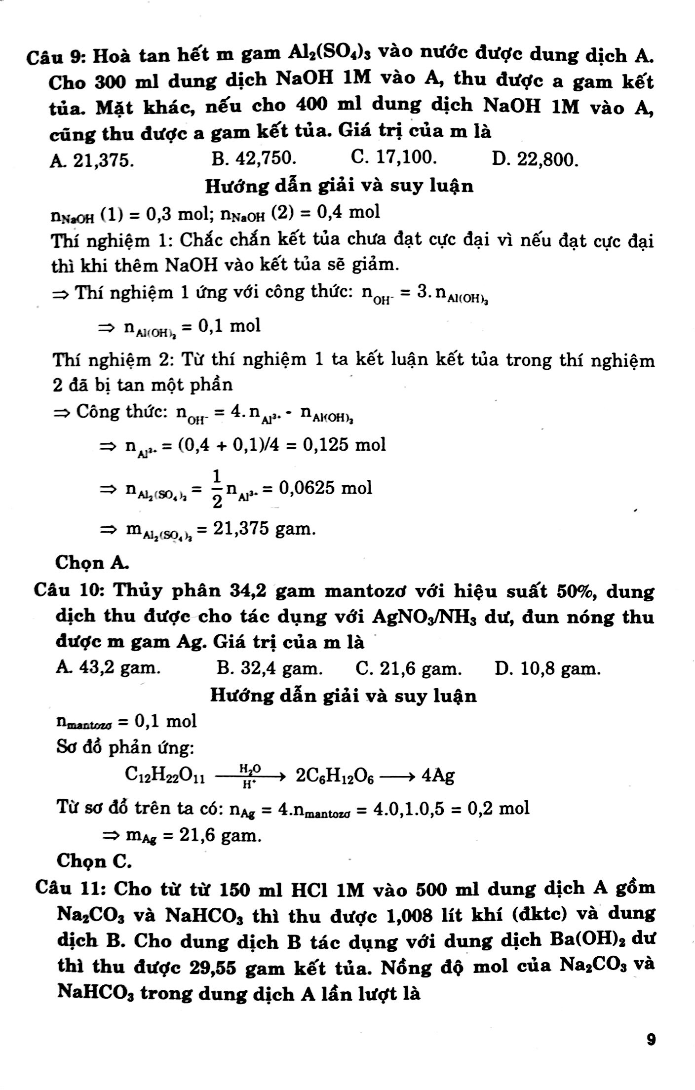 suy luận và pp giải nhanh đề thi trắc nghiệm hóa học 12
