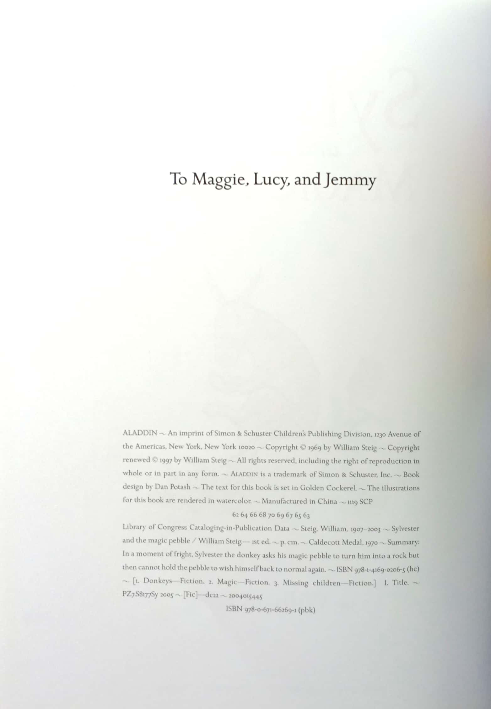 sylvester and the magic pebble (aladdin picture books)