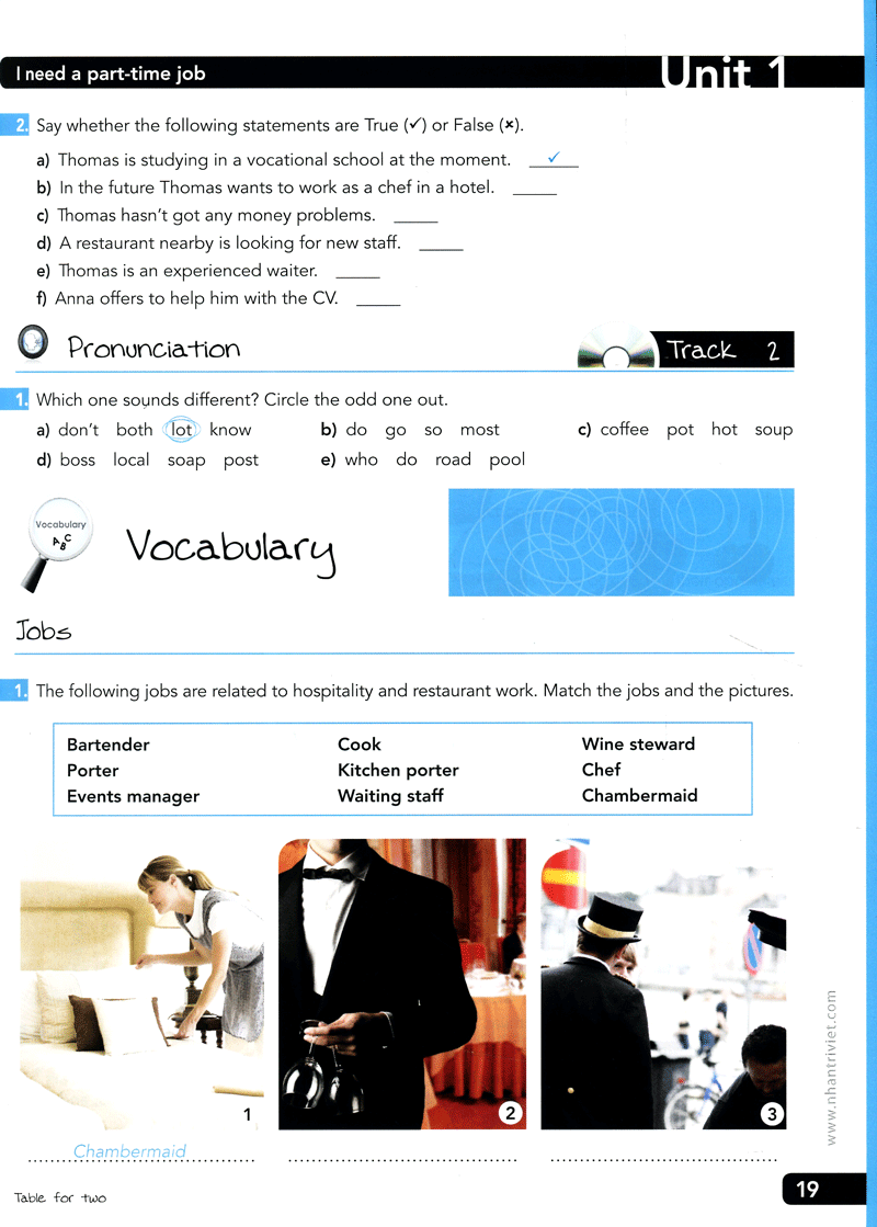 table for two - english for restaurant (+cd)