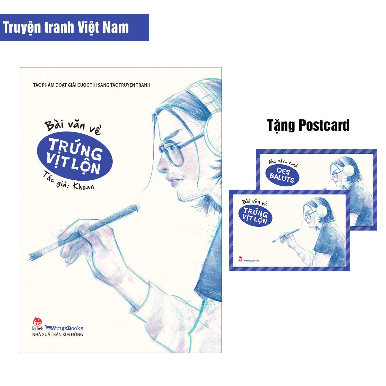 tác phẩm đoạt giải cuộc thi sáng tác truyện tranh - bài văn về trứng vịt lộn - ma mère vend des baluts - song ngữ việt-pháp - tặng kèm postcard