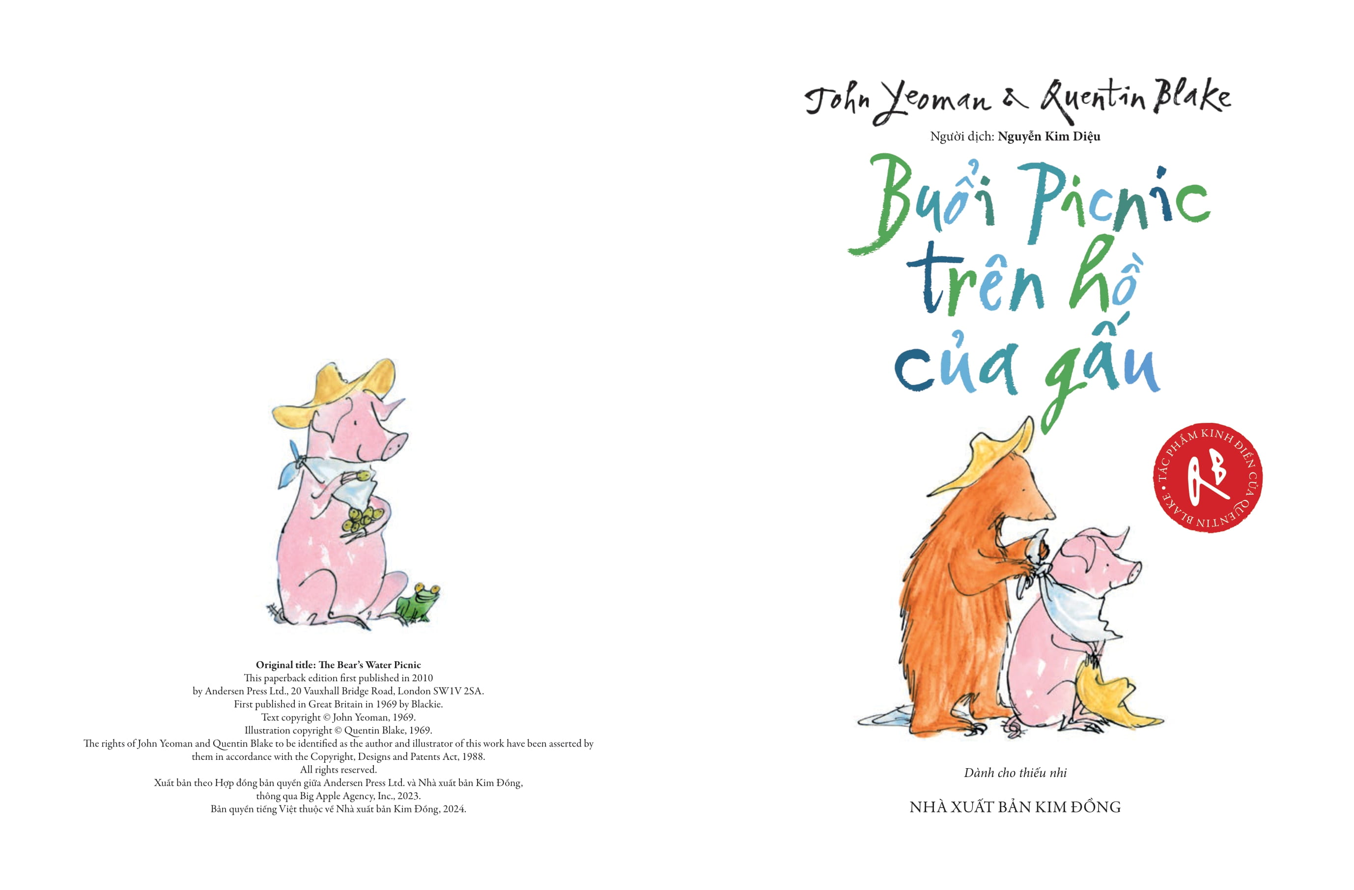 tác phẩm kinh điển của quentin blake - buổi picnic trên hồ của gấu