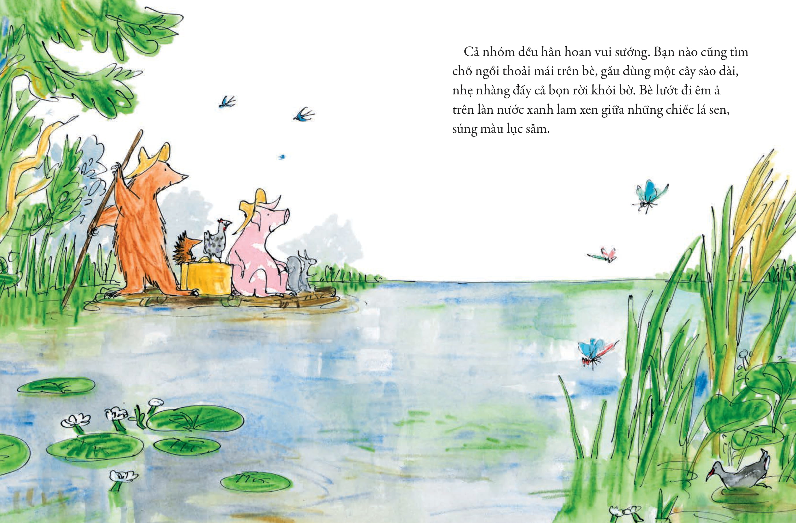 tác phẩm kinh điển của quentin blake - buổi picnic trên hồ của gấu