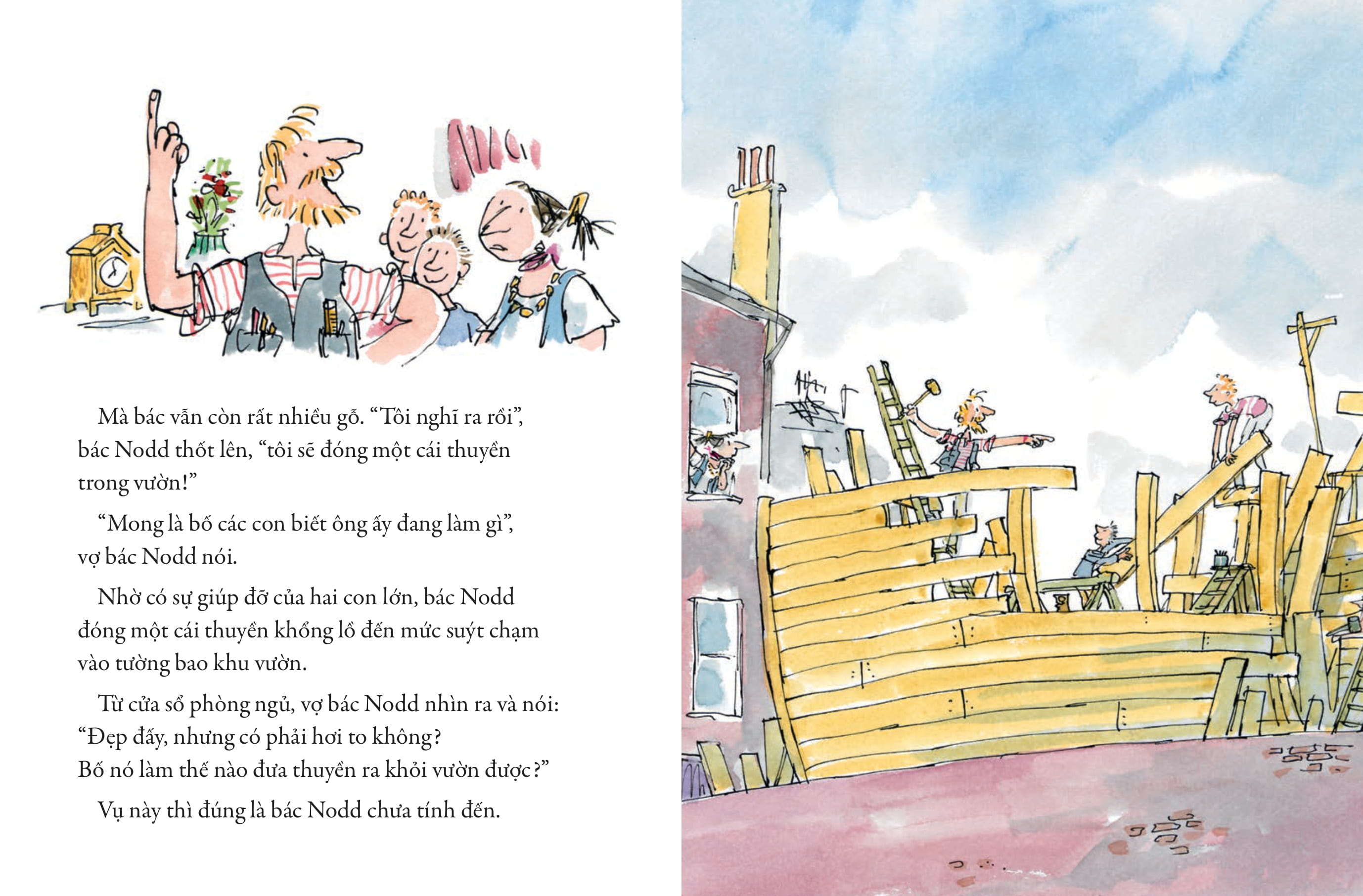 tác phẩm kinh điển của quentin blake - chiếc thuyền của bác thợ mộc