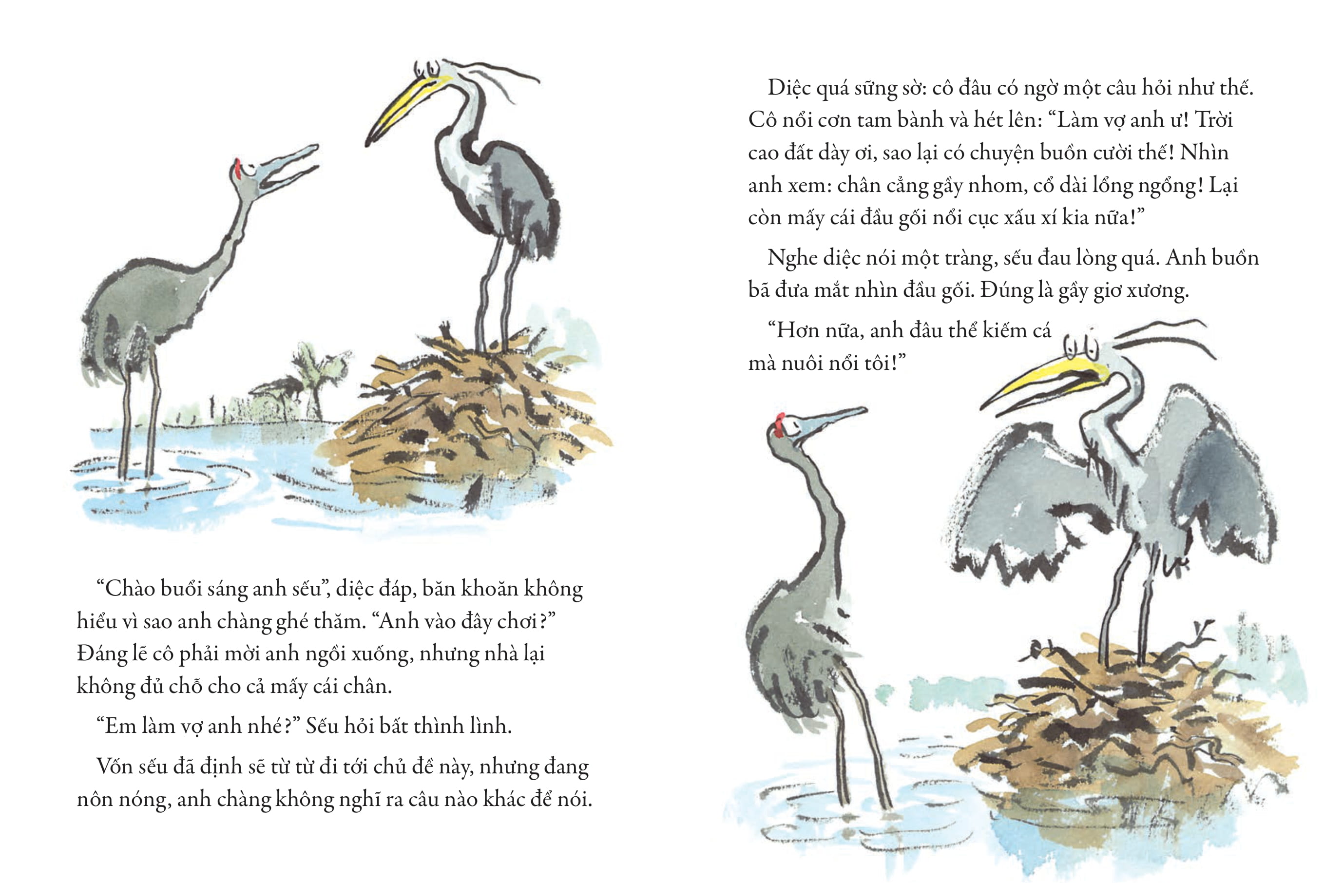 tác phẩm kinh điển của quentin blake - diệc và sếu