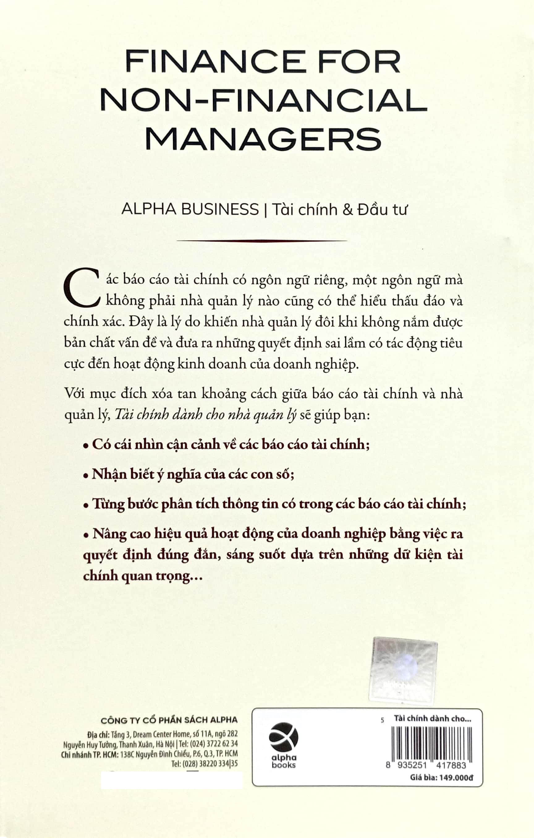 tài chính dành cho nhà quản lý