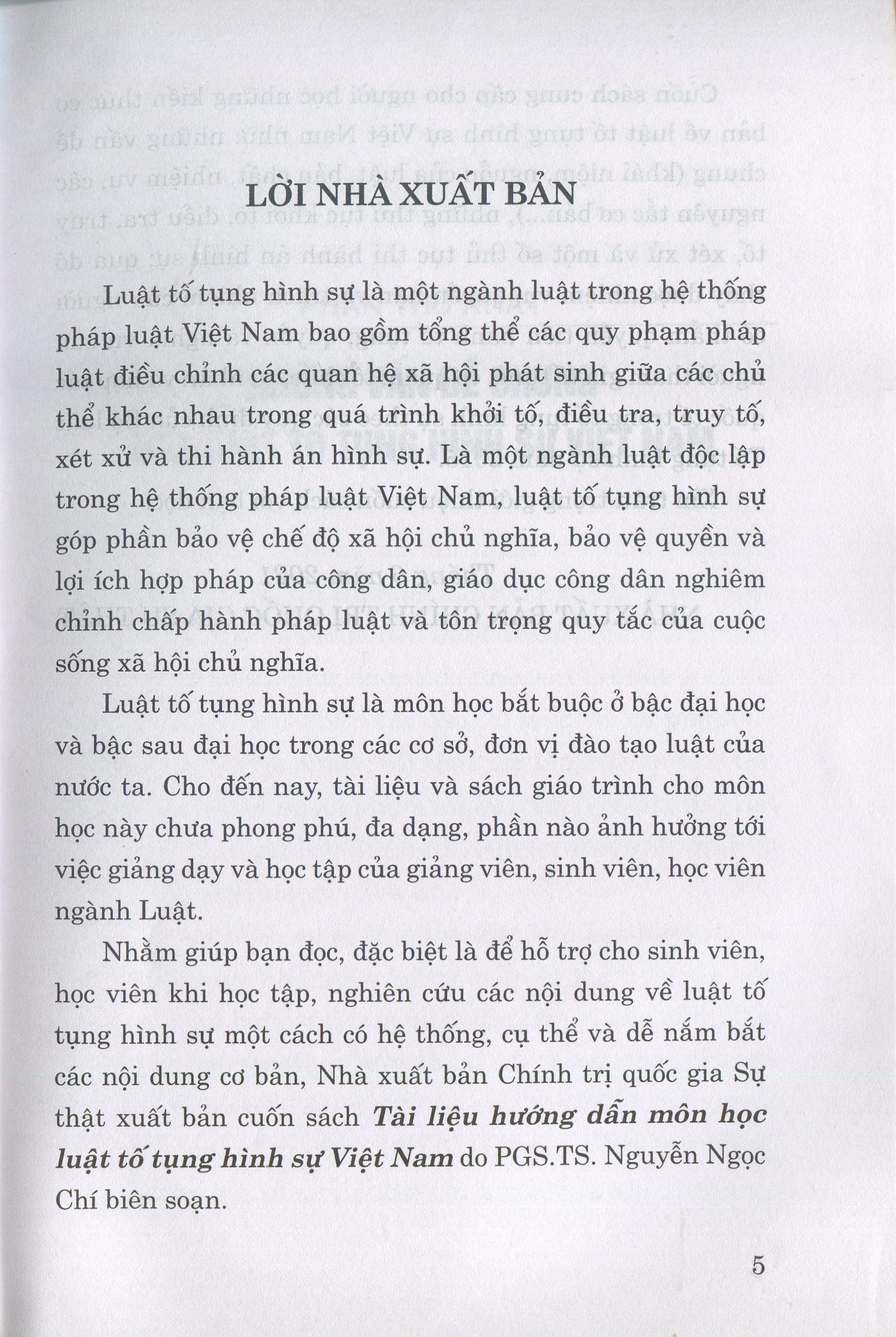tài liệu hướng dẫn môn học luật tố tụng hình sự việt nam
