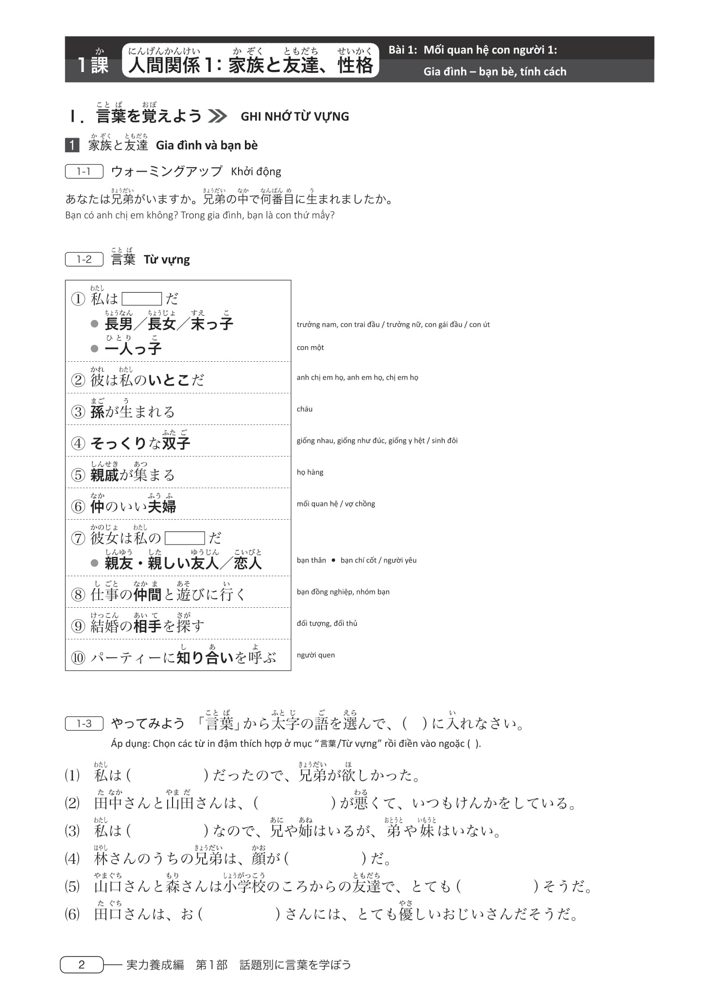 tài liệu luyện thi năng lực tiếng nhật - từ vựng n3