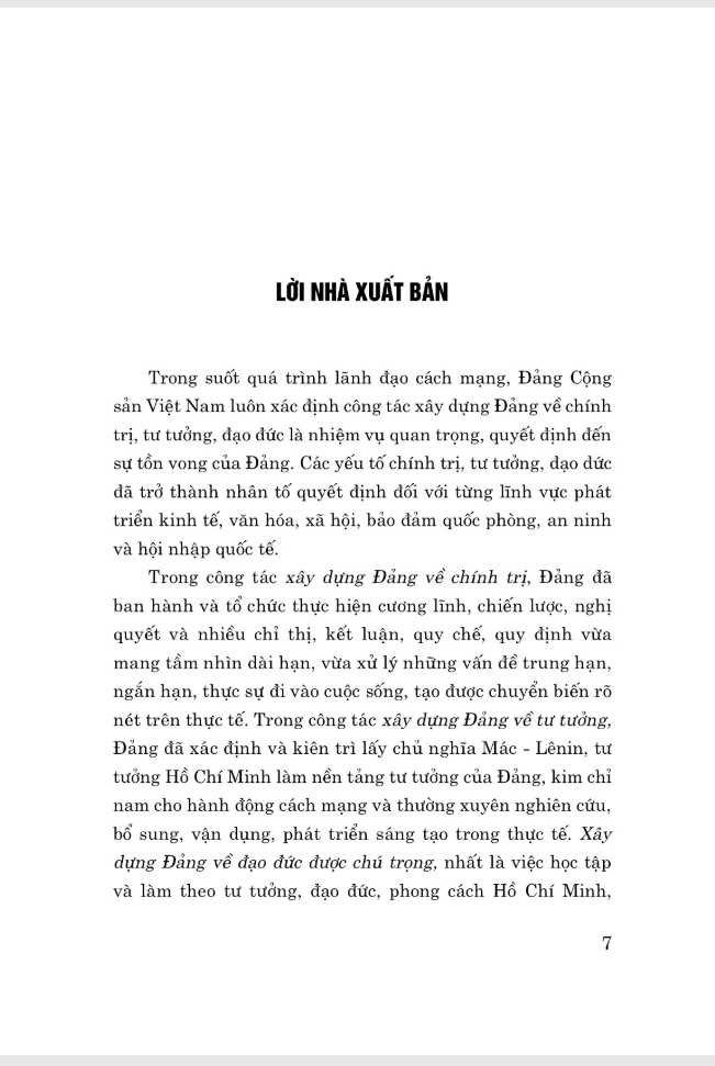 tài liệu nhận thức và triển khai công tác xây dựng đảng về chính trị, tư tưởng, đạo đức trong giai đoạn hiện nay