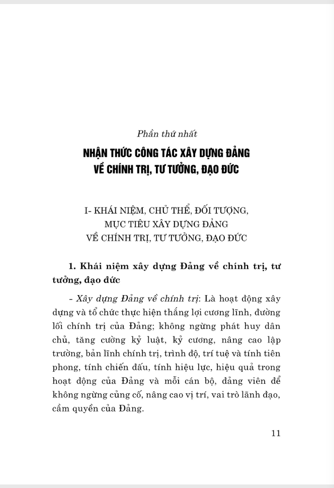 tài liệu nhận thức và triển khai công tác xây dựng đảng về chính trị, tư tưởng, đạo đức trong giai đoạn hiện nay