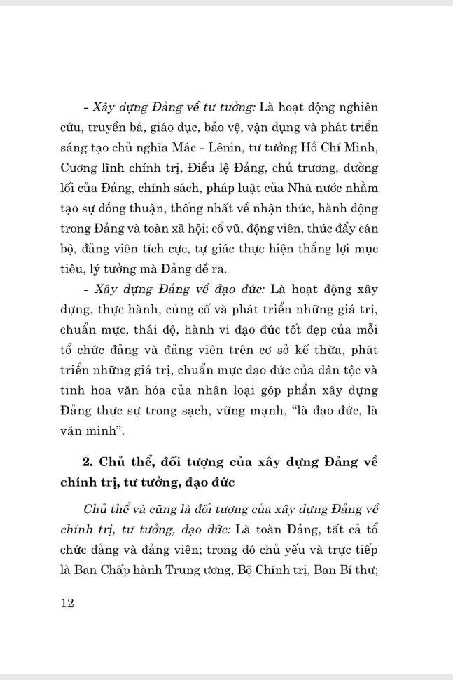 tài liệu nhận thức và triển khai công tác xây dựng đảng về chính trị, tư tưởng, đạo đức trong giai đoạn hiện nay