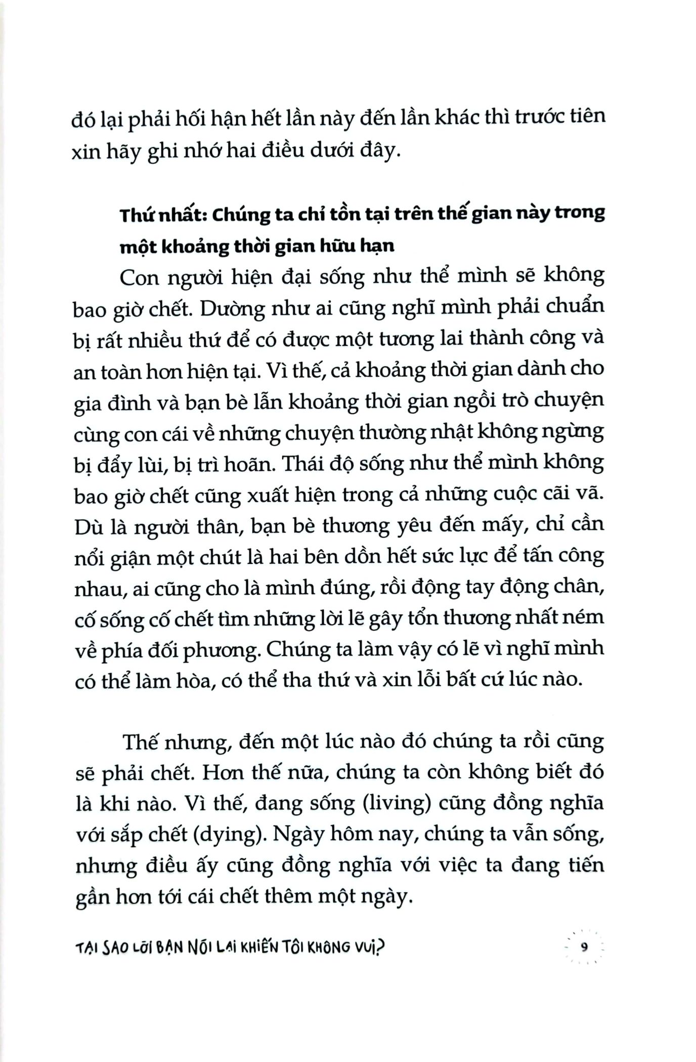 tại sao lời bạn nói lại khiến tôi không vui