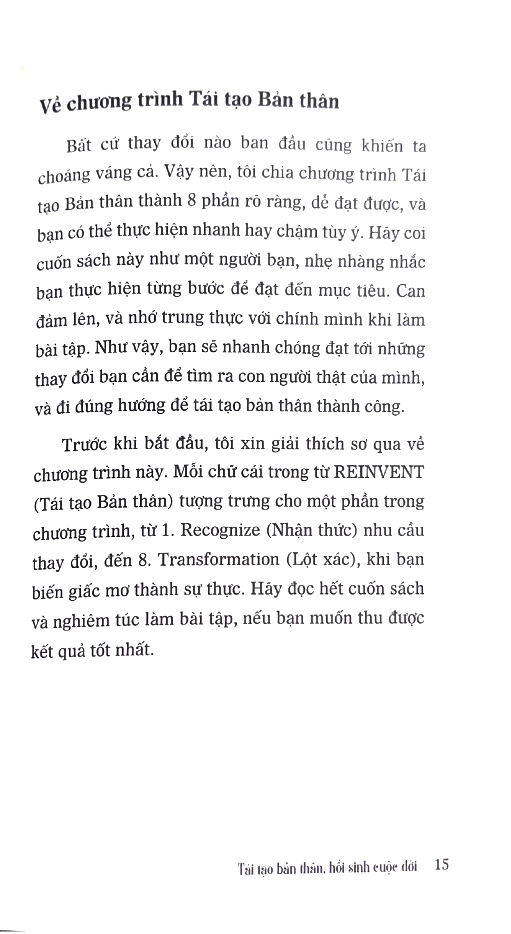 tái tạo bản thân hồi sinh cuộc đời