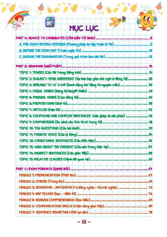take note! - kiến thức trọng tâm luyện thi môn tiếng anh vào lớp 10