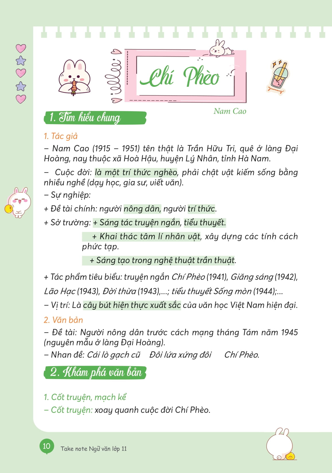 Take Note Ngu Van - Tong Hop Kien Thuc - Hieu Nhanh, Nho Lau! - Lop 11