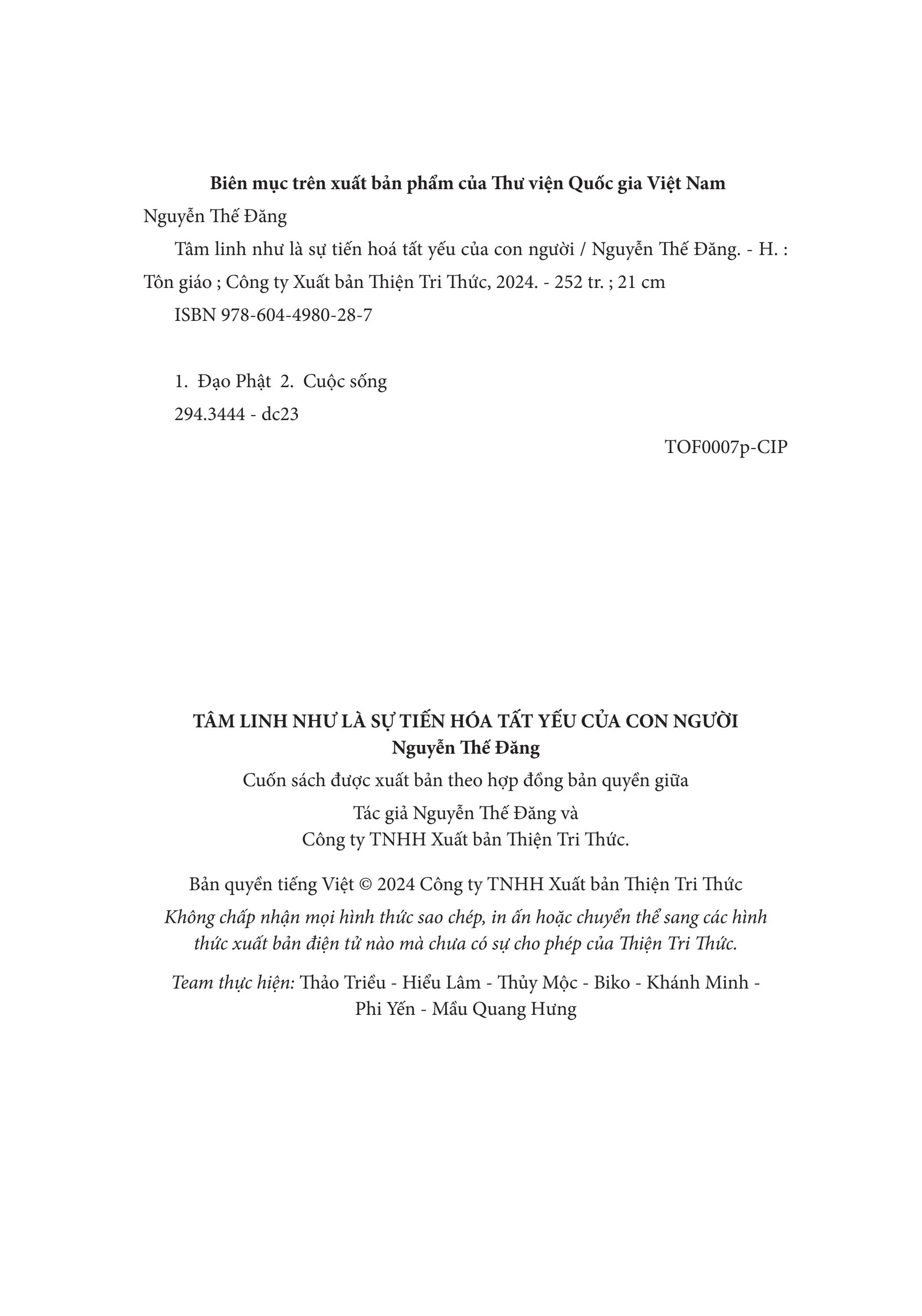 tâm linh như là sự tiến hoá tất yếu của con người