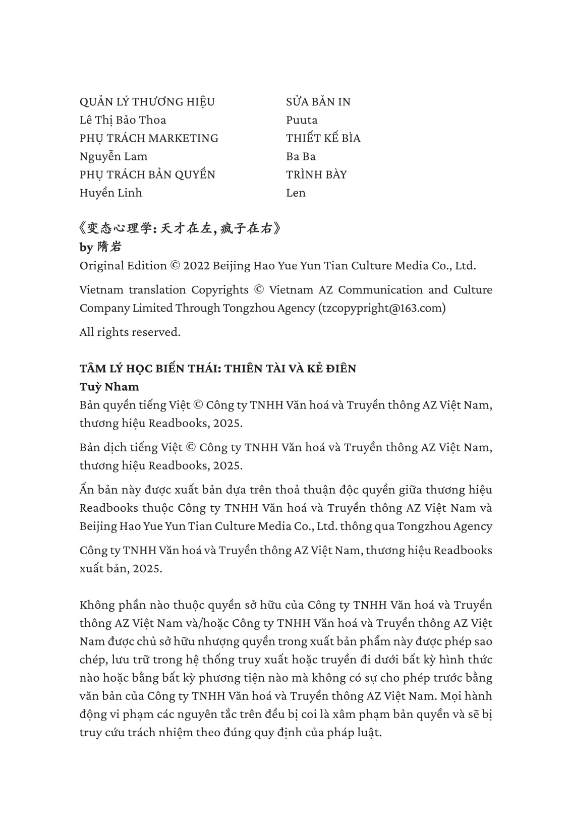 Tam Ly Hoc Bien Thai - Thien Tai Va Ke Dien