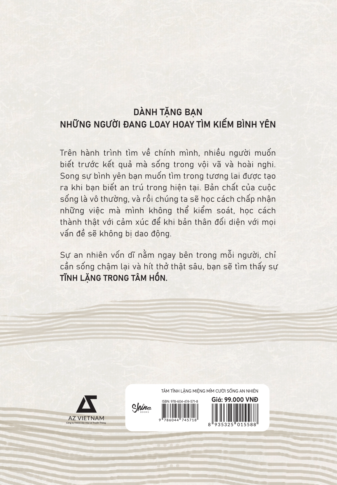 tâm tĩnh lặng miệng mỉm cười sống an nhiên