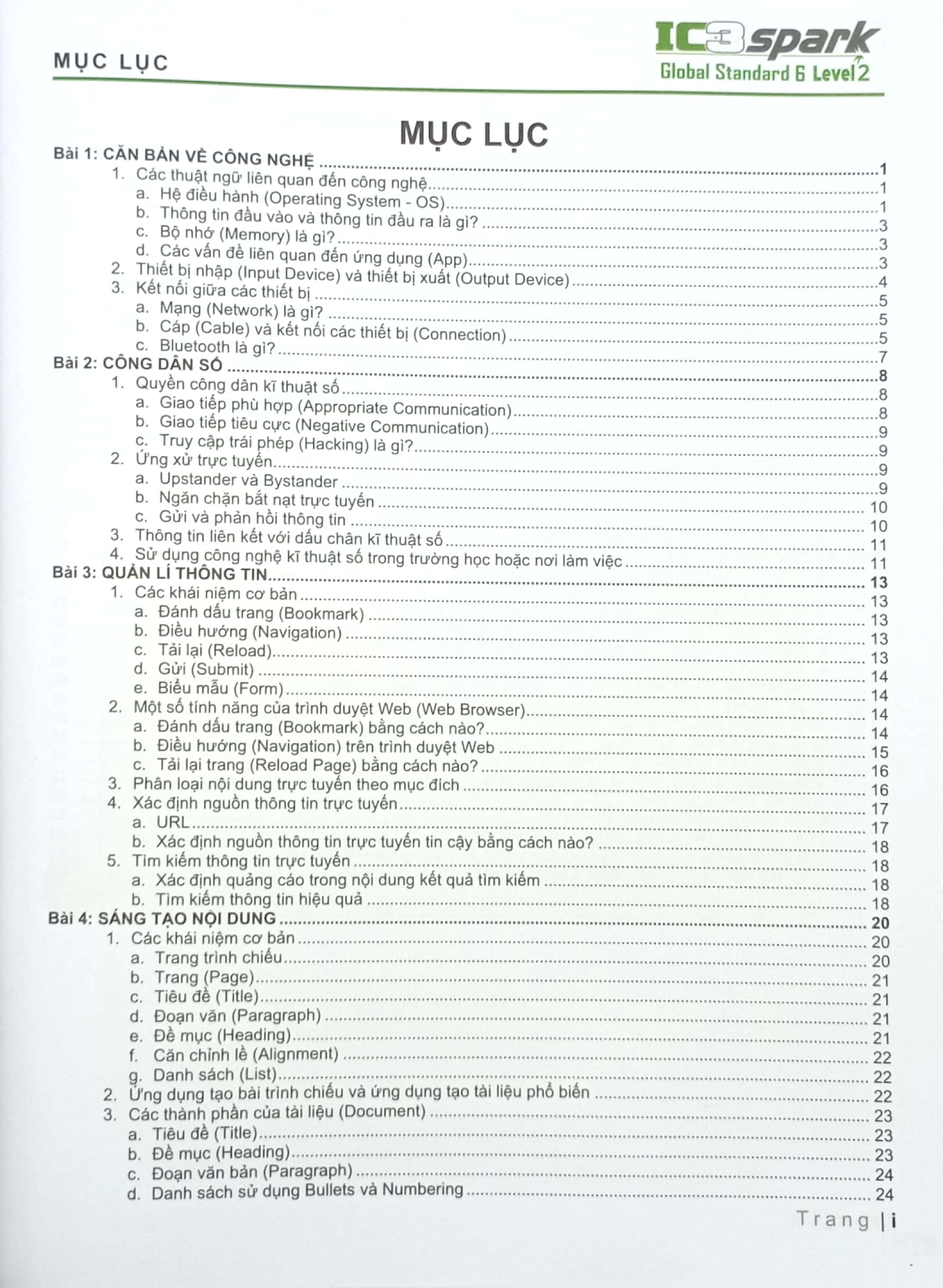 tăng cường tin học quốc tế - ic3 gs6 spark level 2 - dành cho lớp 4 (tái bản 2023)