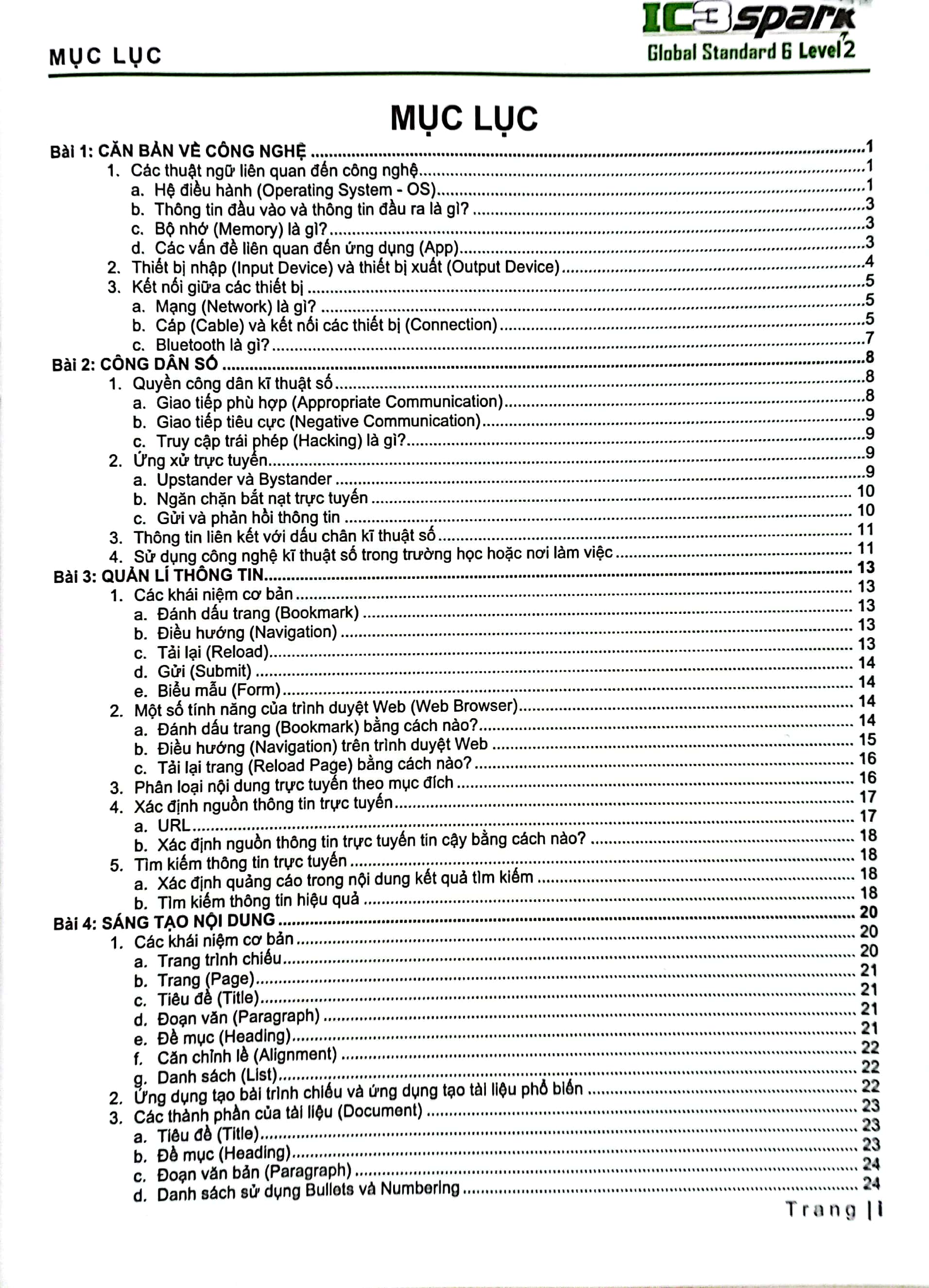tăng cường tin học quốc tế - ic3 gs6 spark level 2 (tái bản 2024)