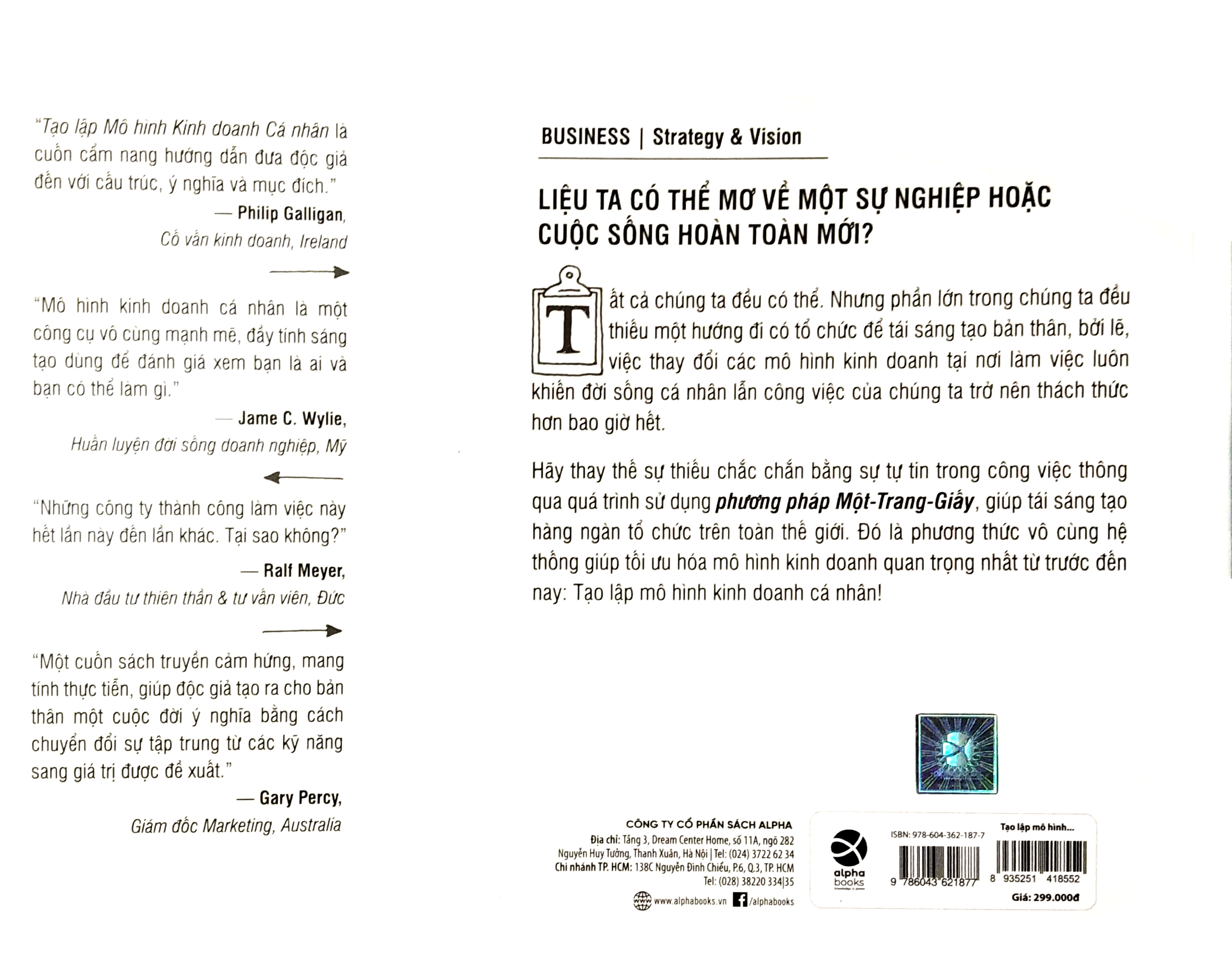 tạo lập mô hình kinh doanh - cá nhân (tái bản 2022)